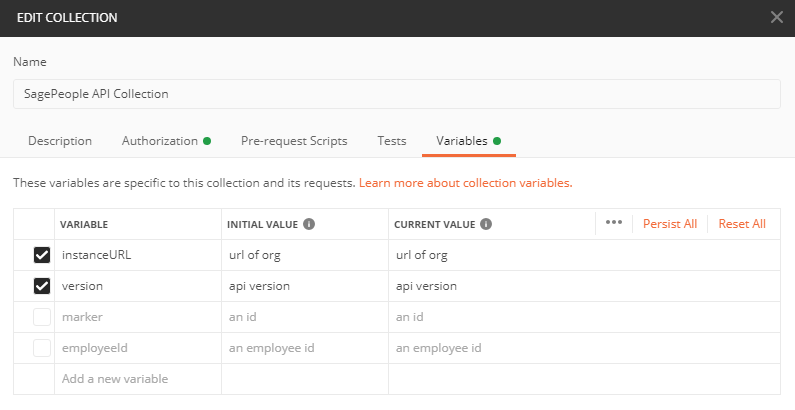 Postman Variables